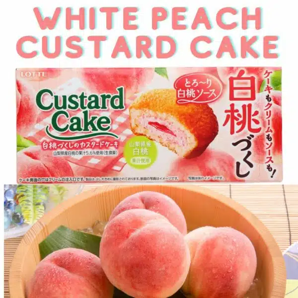 Lotte Custard Cake Japanese White Peach Snack Affair