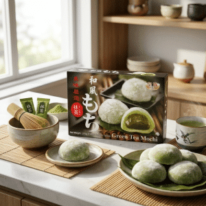 Royal Family Green Tea Mochi lifestyle bkgrd