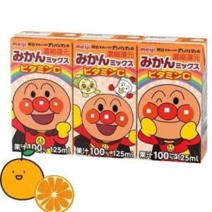 Meiji Anpanman Drink (Orange and Mandarin) Pack of Three
