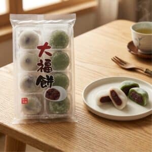 Japan daifuku matcha with azuki beans