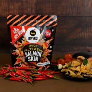 spicy irvins salmon skin