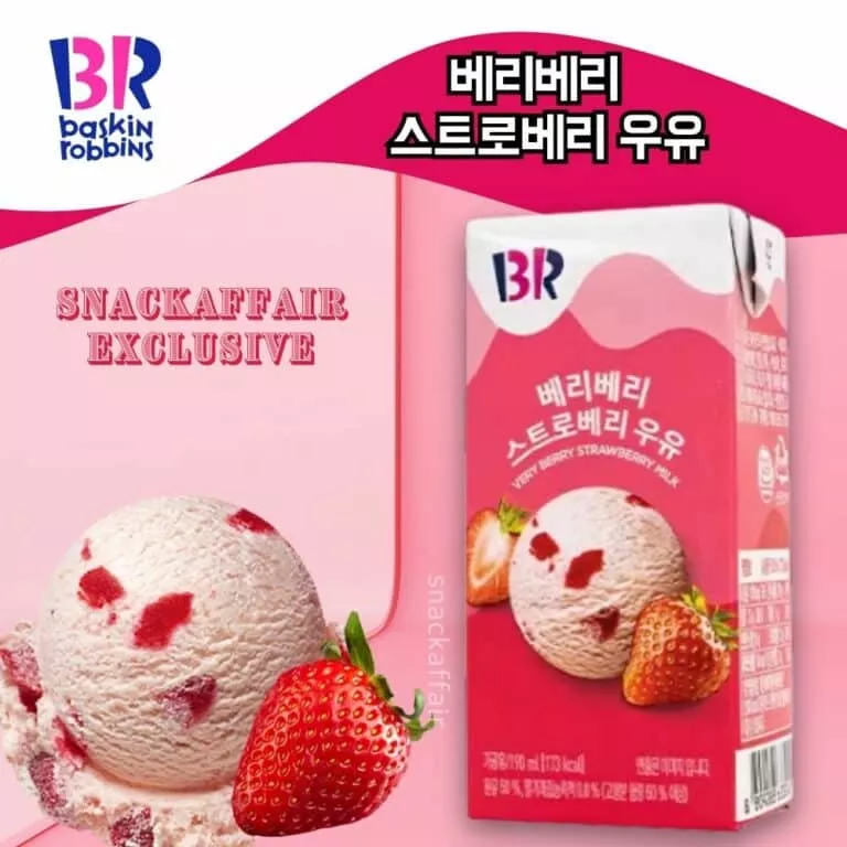 Korea BaskinRobins Milk (Very Berry Strawberry) (Limited One Per Order) Banana Milk Korea