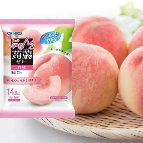  Archives Orihiro Konnyaku Jelly Pouch Peach (6 Pieces)