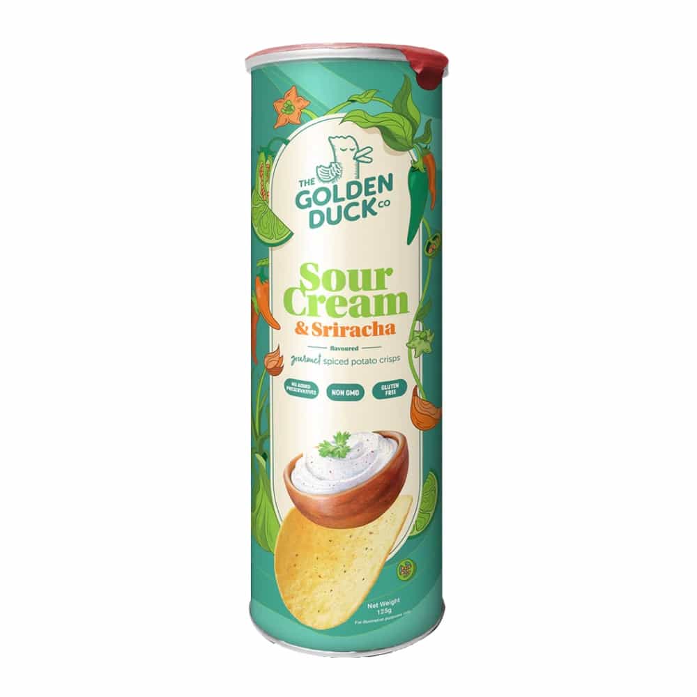 golden duck sour cream and sriracha potato chips 2 | Snack Affair Archives Golden Duck Sour Cream and Sriracha Potato Crisps 2