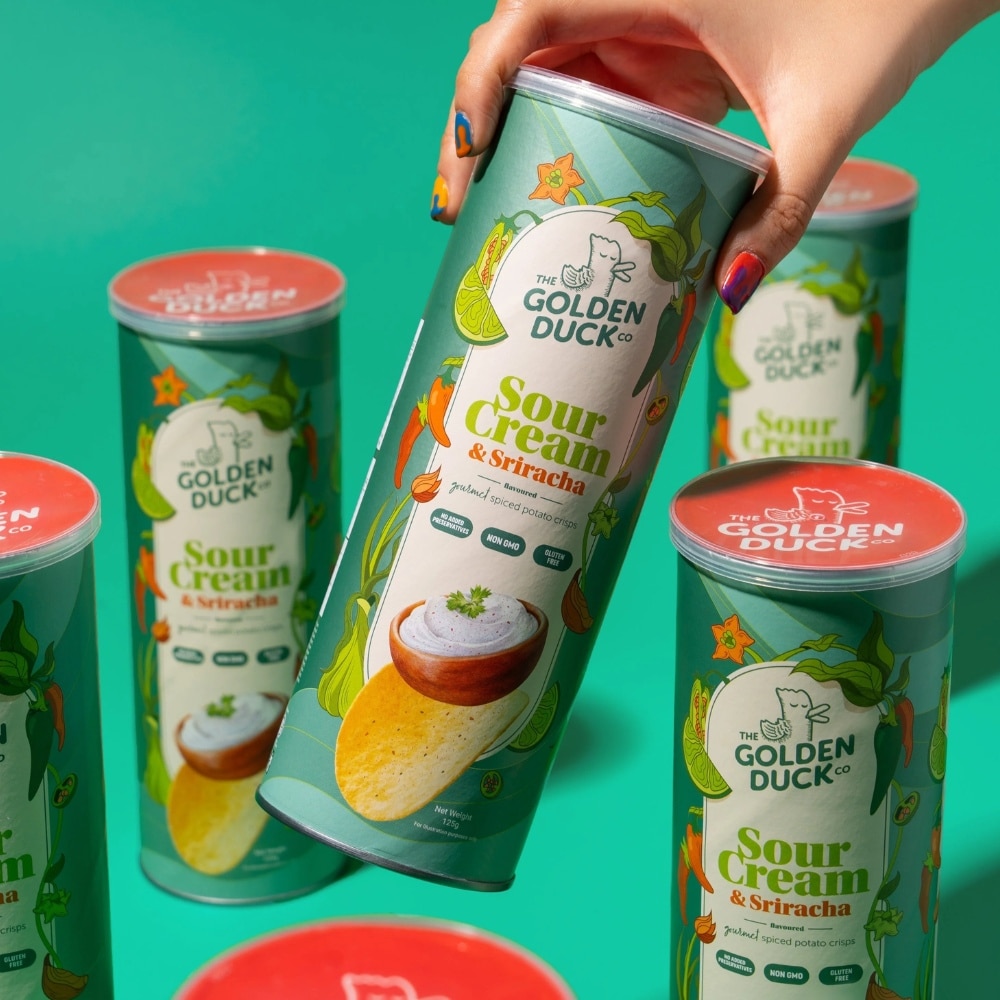 golden duck sour cream and sriracha potato chips | Snack Affair Archives Golden Duck Sour Cream and Sriracha Potato Crisps