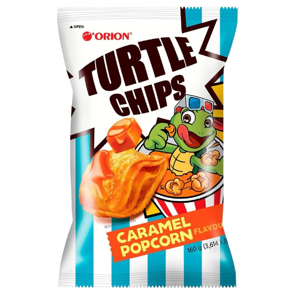Orion turtle chips caramel popcorn flavour | Snack Affair Archives Orion turtle chips caramel popcorn flavour