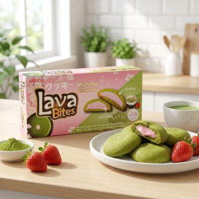 Lava Bites Matcha Strawberry Cookies