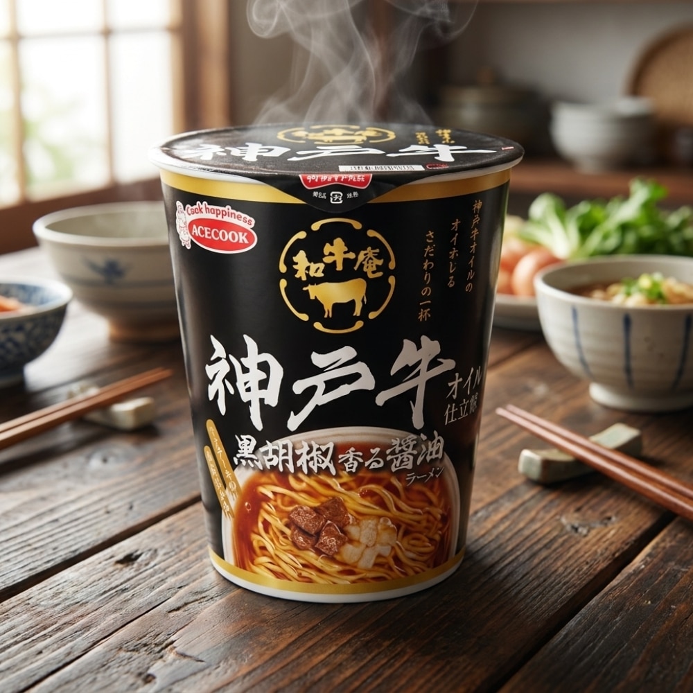 Acecook Kobe Wagyu Black Pepper Soy Sauce Ramen Cup | Snack Affair Archives Acecook Kobe Wagyu Black Pepper Soy Sauce Ramen Cup