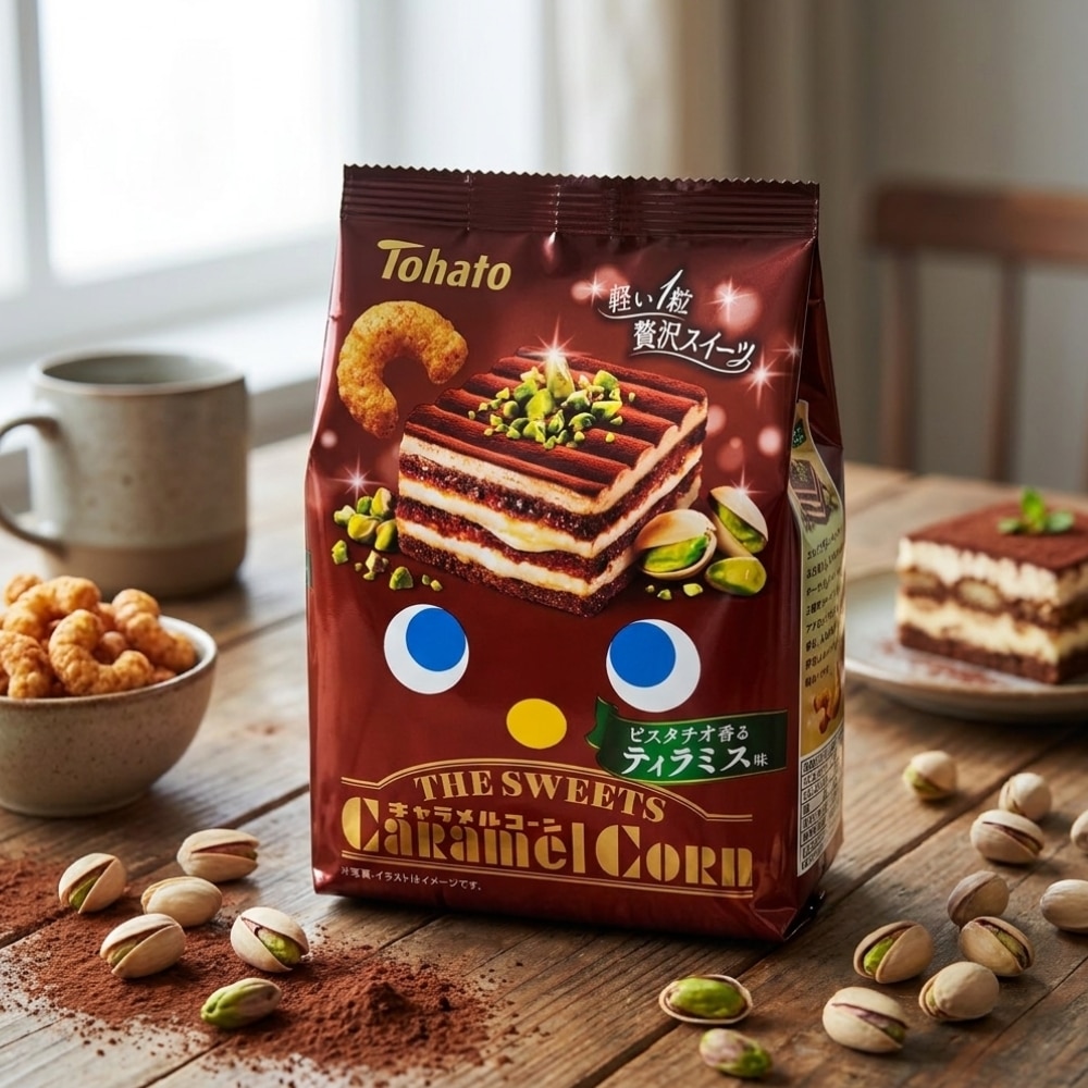 Tohato Caramel Corn Pistachio Tiramisu Flavour | Snack Affair Archives Tohato Caramel Corn Pistachio Tiramisu Flavour