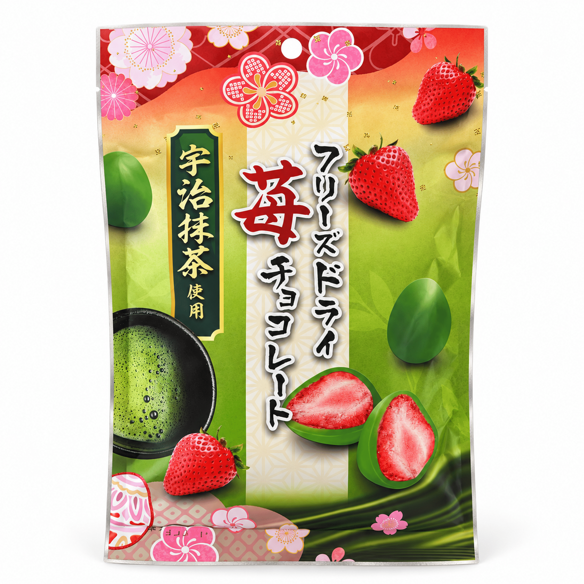 FreezeDried Strawberry Matcha Chocolate 130g White Background 1 | Snack Affair Archives Freeze-Dried Strawberry Matcha Chocolate 130g - White Background 1