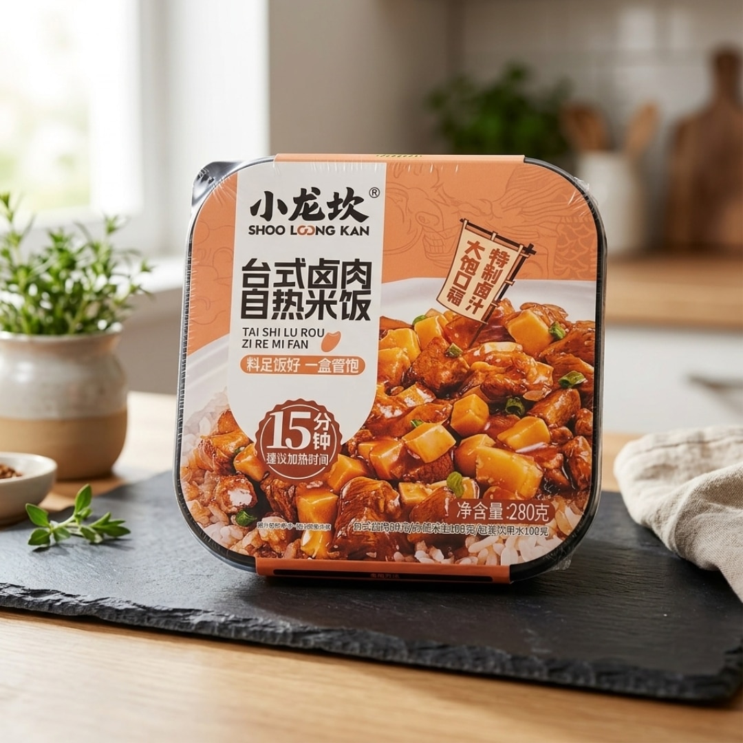 Shoo Loong Kan Taiwanese Braised Pork SelfHeating Rice white background | Snack Affair Archives Shoo Loong Kan Taiwanese Braised Pork Self-Heating Rice white background