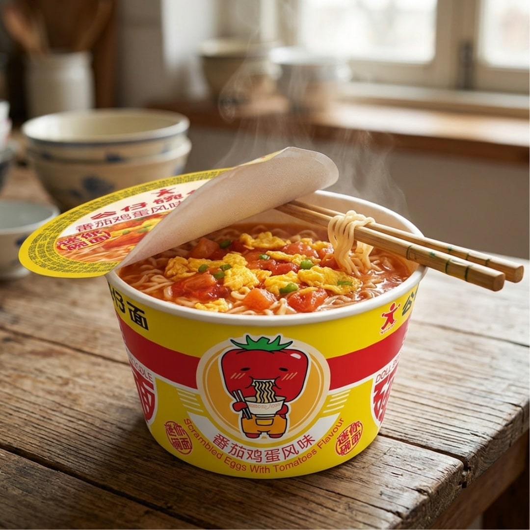 Doll brand mini bowl noodles tomato egg 1 | Snack Affair Archives Doll brand mini bowl noodles - tomato egg 1