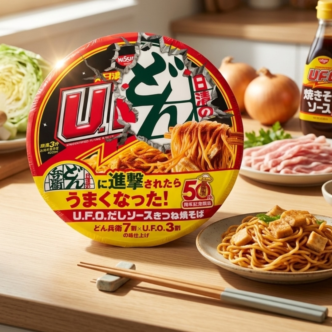 Nissin UFO × Donbei Dashi Sauce Kitsune Yakisoba | Snack Affair Archives Nissin UFO × Donbei Dashi Sauce Kitsune Yakisoba