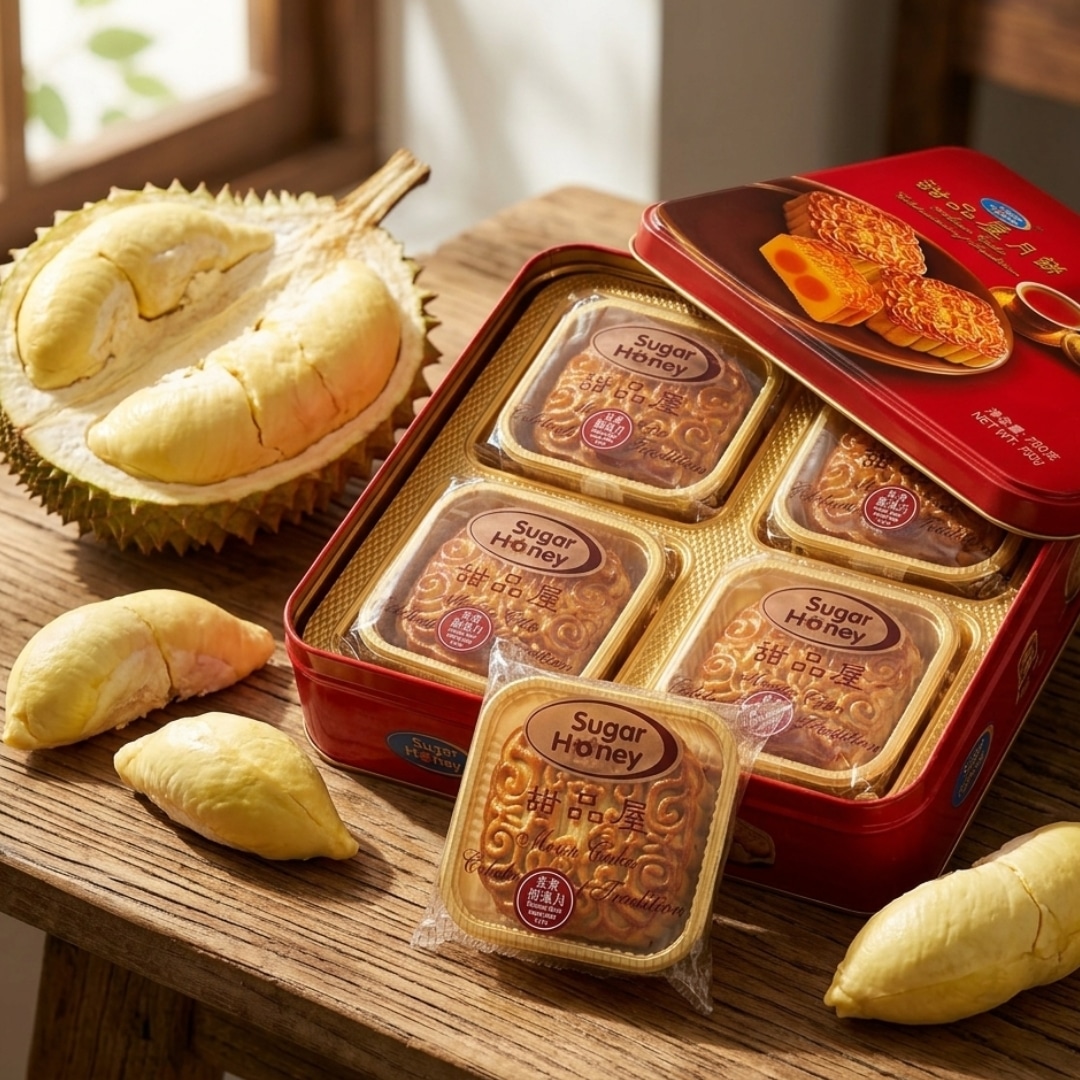 Sugar Honey Durian Paste Mooncake with 1 yolk | Snack Affair Archives Sugar Honey Durian Paste Mooncake with 1 yolk