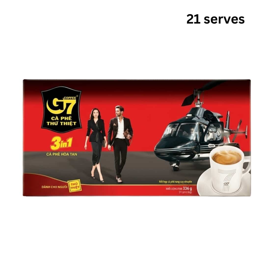 Trung Nguyen G7 3 in 1 Instant Coffee 21 Sachets white background | Snack Affair Archives Trung Nguyen G7 3 in 1 Instant Coffee 21 Sachets - white background