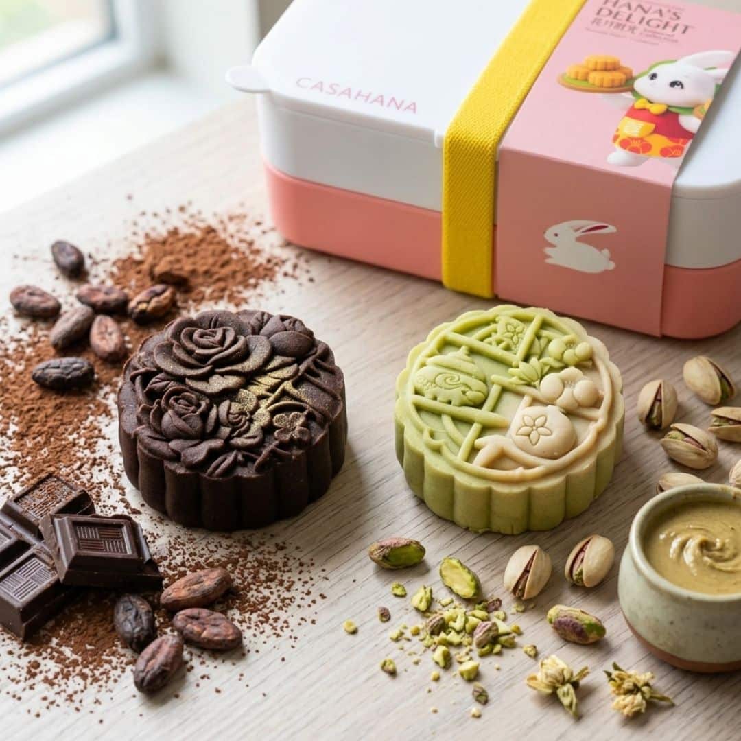 Casahana Hanas Delight Pistachio Mooncake Gift Set | Snack Affair Archives Casahana Hanas Delight Pistachio Mooncake Gift Set