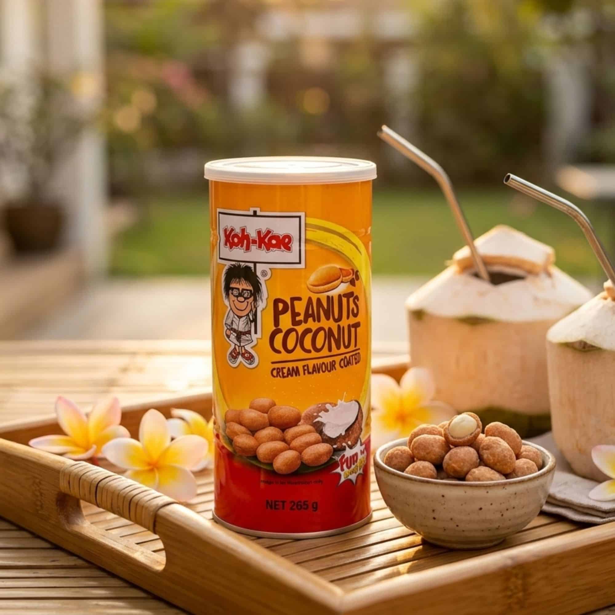 Koh Kae Peanuts coconut cream flavour coated 265g lifestyle | Snack Affair Archives Koh Kae Peanuts coconut cream flavour coated 265g - lifestyle